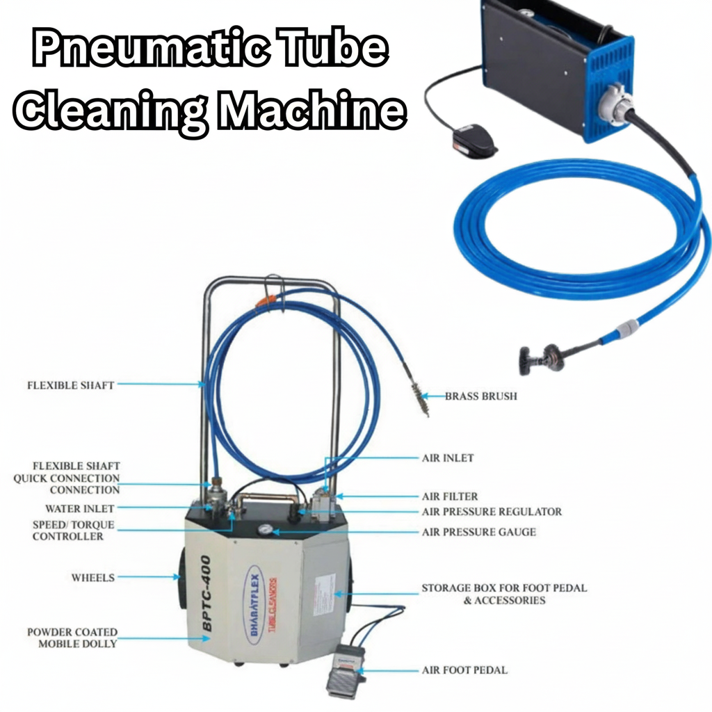 industrial pneumatic tube cleaning machine for condenser tube cleaning
